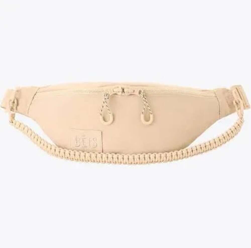 BÉIS The Sport Belt Bag in Beige with Paracord Strap NWOT